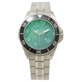 Blauwgroen waterdruppelstructuur horloge