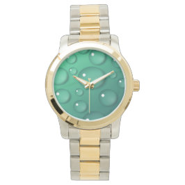 Blauwgroen waterdruppelstructuur horloge
