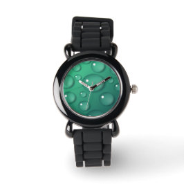 Blauwgroen waterdruppelstructuur horloge