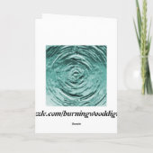 Blauwgroen waterrimpel bedankkaart (Achterkant)