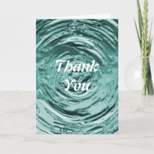 Blauwgroen waterrimpel bedankkaart (Voorkant)