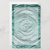 Blauwgroen waterrimpel briefpapier (Voorkant / Achterkant)