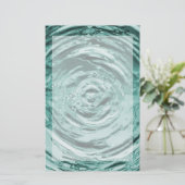 Blauwgroen waterrimpel briefpapier (Staand voorkant)