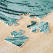 Blauwgroen waterrimpel legpuzzel (Zijkant)