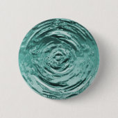 Blauwgroen waterrimpel ronde button 5,7 cm (Voorkant)