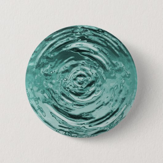 Blauwgroen waterrimpel ronde button 5,7 cm (Voorkant)