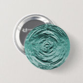 Blauwgroen waterrimpel ronde button 5,7 cm (Voorkant /achterkant)