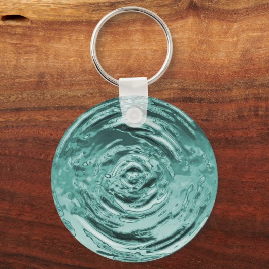 Blauwgroen waterrimpel sleutelhanger (Voorkant)