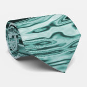 Blauwgroen waterrimpel stropdas (Opgerold)