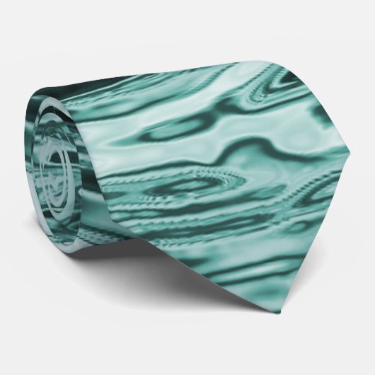 Blauwgroen waterrimpel stropdas (Opgerold)