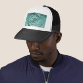 Blauwgroen waterrimpel trucker pet (In situ)
