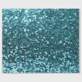 Blauwgroen watersequentie Glitter Shiny Effect Cadeaupapier (Vlak)