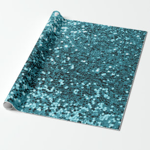 Blauwgroen watersequentie Glitter Shiny Effect Cadeaupapier