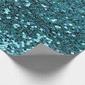 Blauwgroen watersequentie Glitter Shiny Effect Cadeaupapier (Hoek)