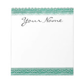 Blauwgroen Waterverf Abstract Aztec Tribal Print P Notitieblok (Voorkant)