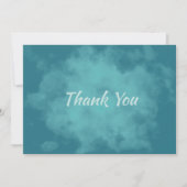 Blauwgroen Waterverf Abstract Bedankkaart (Voorkant)