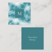 Blauwgroen Waterverf Abstract Notitiekaartje (Voorkant / Achterkant)
