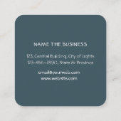 Blauwgroen Waterverf Abstracte platter art Squar Vierkante Visitekaartje (Achterkant)