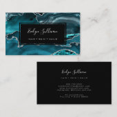 blauwgroen waterverf ageren visitekaartje (Voorkant / Achterkant)