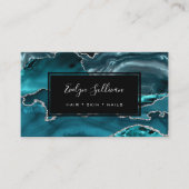 blauwgroen waterverf ageren visitekaartje (Voorkant)
