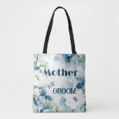 Blauwgroen Waterverf Bloemen Elegante bruiloft Tote Bag (Voorkant)