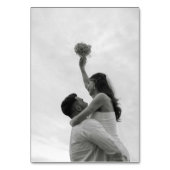 Blauwgroen Waterverf Botanisch groen bruiloft foto Kaart (Achterkant)