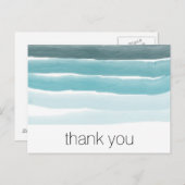 Blauwgroen Waterverf briefkaart (Voorkant / Achterkant)