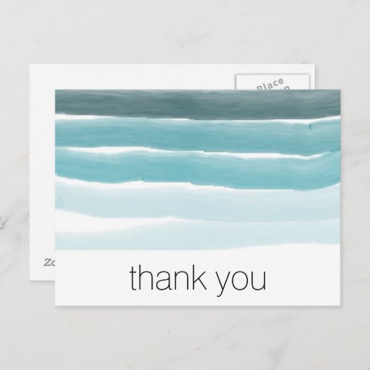 Blauwgroen Waterverf briefkaart (Voorkant / Achterkant)