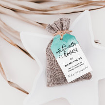 Blauwgroen Waterverf die gemaakt is met het Label