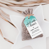 Blauwgroen Waterverf die gemaakt is met het Label Cadeaulabel