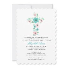 Blauwgroen Waterverf Eerste Heilige Communie van h