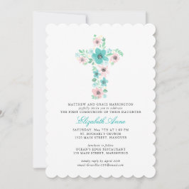 Blauwgroen Waterverf Eerste Heilige Communie van h Kaart