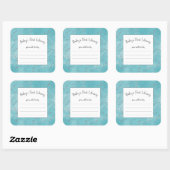 Blauwgroen Waterverf en faux zilver sterrenstof bo Vierkante Sticker (Vel)