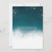 Blauwgroen Waterverf Golden Splatter Quinceanera P Kaart (Achterkant)