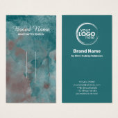 Blauwgroen Waterverf haarclip - Logo Display Kaart (Voorkant /achterkant)