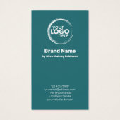 Blauwgroen Waterverf haarclip - Logo Display Kaart (Achterkant)