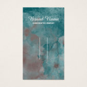 Blauwgroen Waterverf haarclip - Logo Display Kaart (Voorkant)