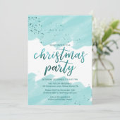Blauwgroen Waterverf kerstfeest Kaart (Staand voorkant)