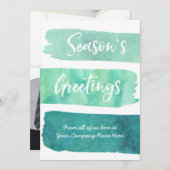 Blauwgroen Waterverf kerstkaarten voor  gebruik Feestdagenkaart (Voorkant / Achterkant)