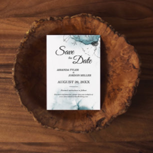Blauwgroen Waterverf ketch bruiloft bewaart de dat Save The Date