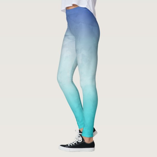 Blauwgroen Waterverf Leggings (Links)