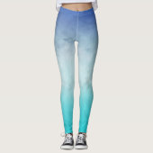 Blauwgroen Waterverf Leggings (Voorkant)
