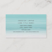Blauwgroen Waterverf Ombre Generieke Sjabloon Visitekaartje (Achterkant)