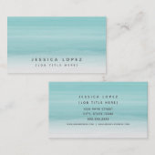 Blauwgroen Waterverf Ombre Generieke Sjabloon Visitekaartje (Voorkant / Achterkant)
