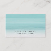 Blauwgroen Waterverf Ombre Generieke Sjabloon Visitekaartje (Voorkant)