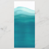 Blauwgroen Waterverf Ombre Wave bruiloft Menu (Achterkant)