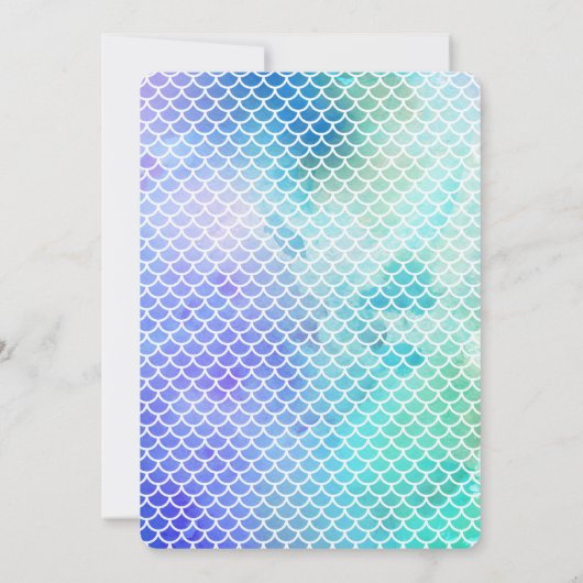 Blauwgroen Waterverf Onder het Zee Zeemeerminverja Kaart (Achterkant)