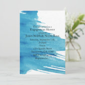 Blauwgroen Waterverf Paint Modern Simple Invitatio Kaart (Staand voorkant)