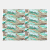 Blauwgroen waterverf — Papierlade voor onmiddellij Inpakpapier Vel (Voorkant 3)