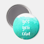 Blauwgroen waterverf positief ja u kunt bericht magneet (Voorkant / Achterkant)